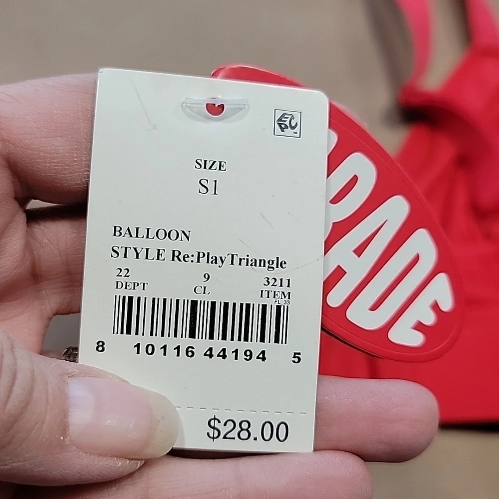 Parade Size S Red Unlined Triangle Bra Size S NEW with Tags